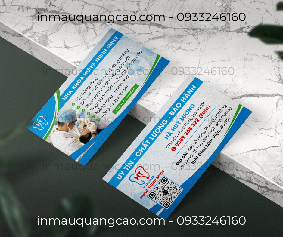 Mẫu danh thiếp nha khoa - in danh thiếp giá rẻ Phường Bình Cơ Bình Dương TPHCM